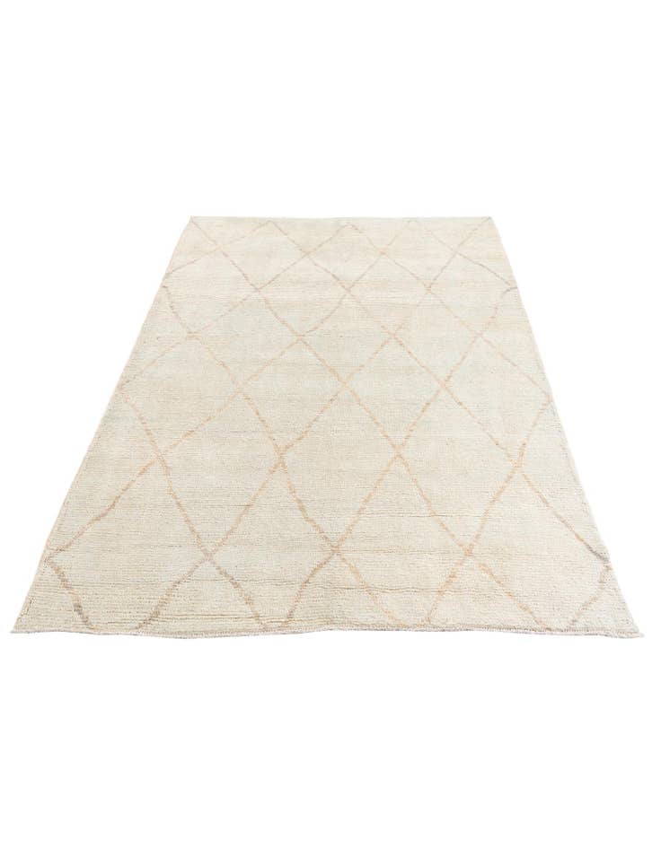 Detail image of  6' 5 x 8' 7  Hand Knotted Moroccan Wool Rug