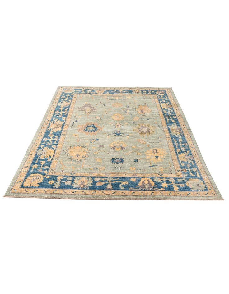 Detail image of  6' 6 x 9' 10  Hand Knotted Oushak Wool Rug