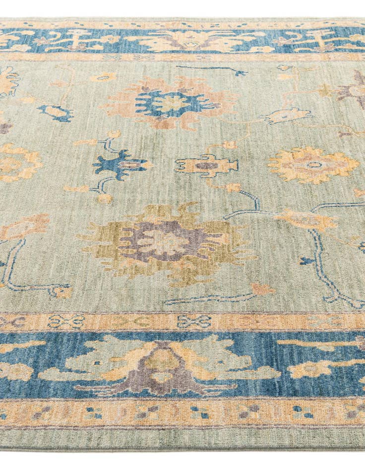 Detail image of  6' 6 x 9' 10  Hand Knotted Oushak Wool Rug