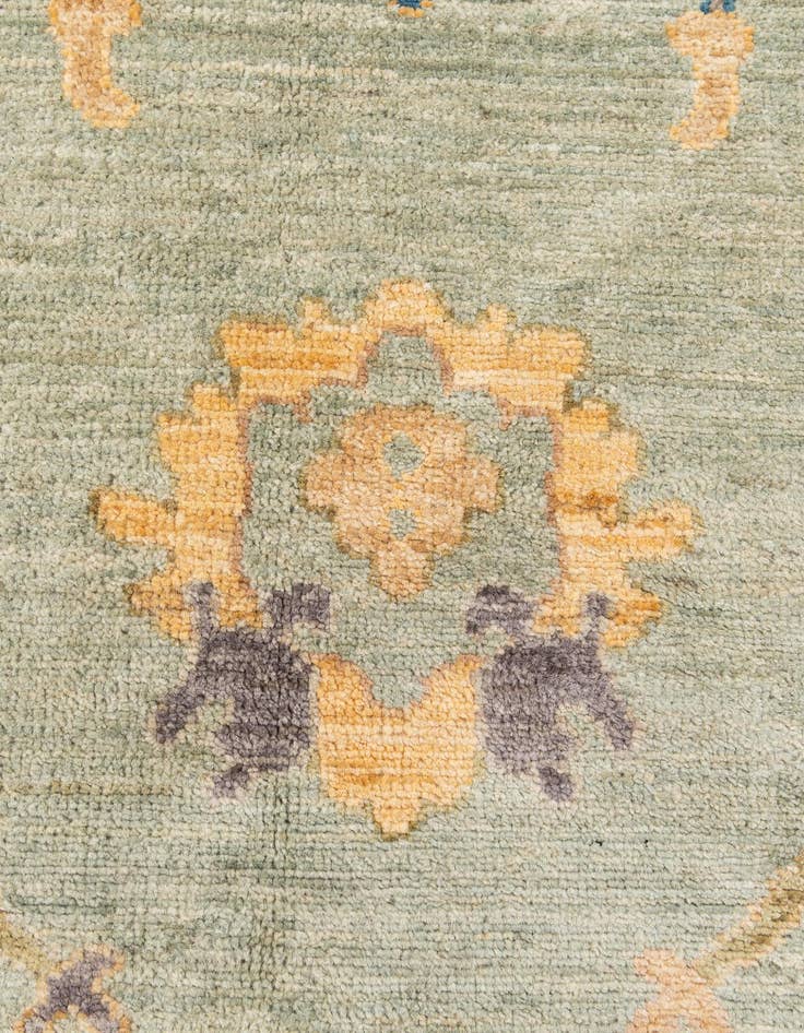 Detail image of  6' 6 x 9' 10  Hand Knotted Oushak Wool Rug
