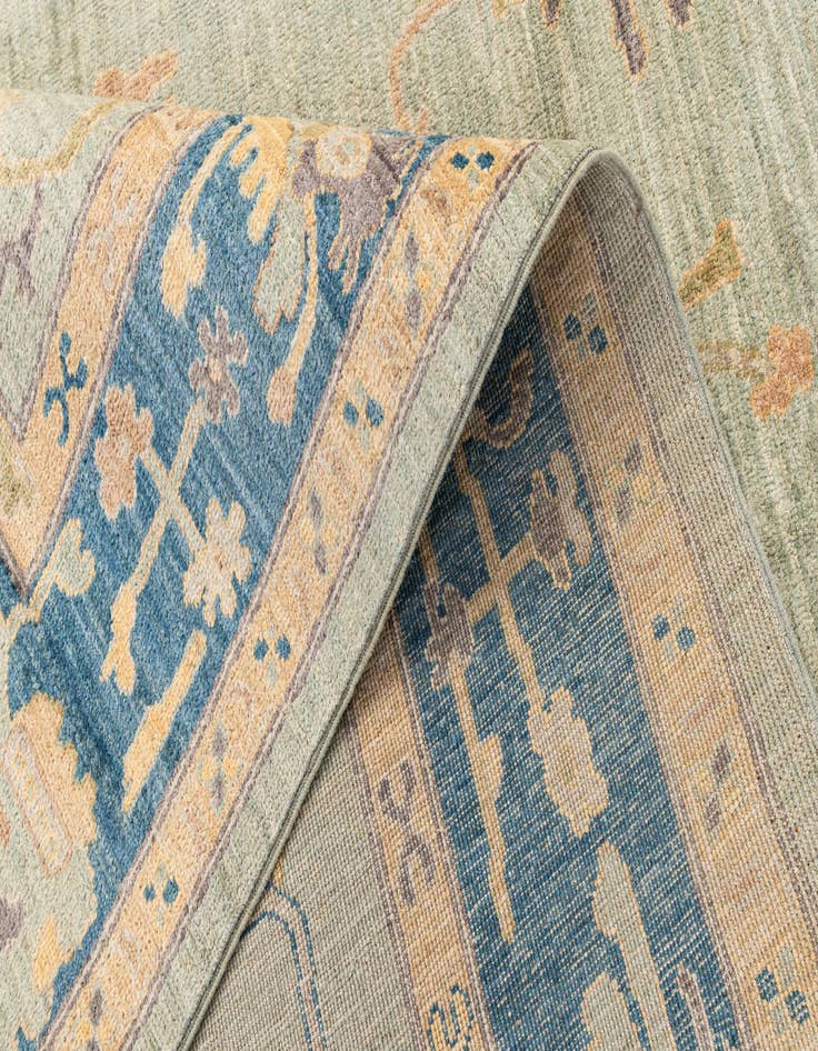 Detail image of  6' 6 x 9' 10  Hand Knotted Oushak Wool Rug