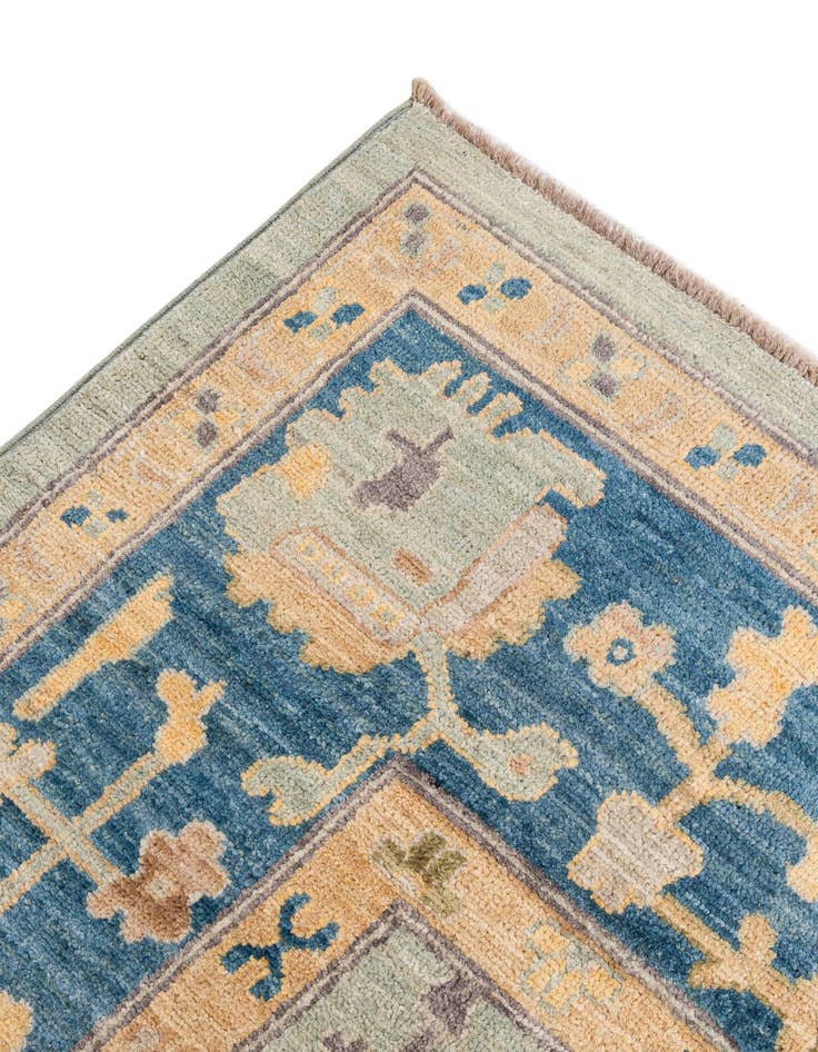 Detail image of  6' 6 x 9' 10  Hand Knotted Oushak Wool Rug