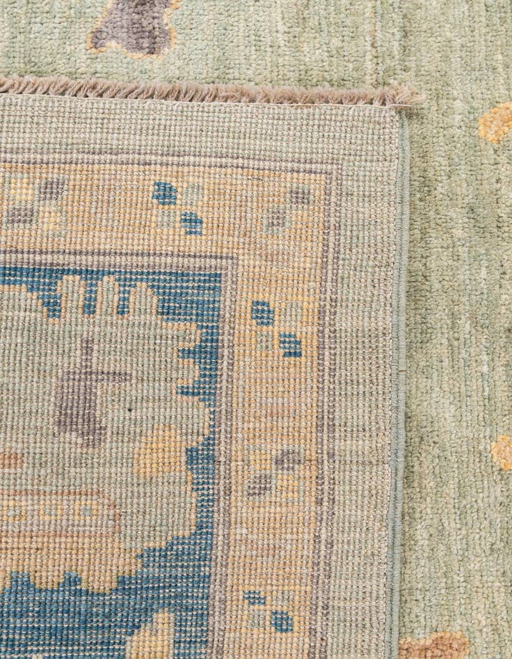 Detail image of  6' 6 x 9' 10  Hand Knotted Oushak Wool Rug