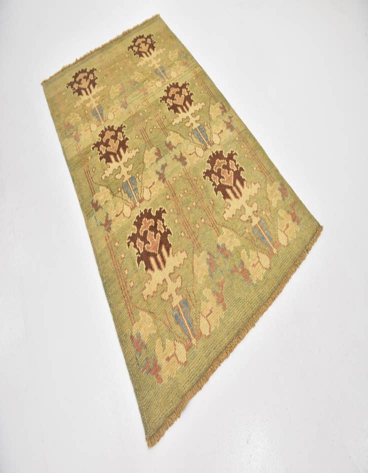 Detail image of  4' 4 x 7'  Hand Knotted Oushak Wool Rug