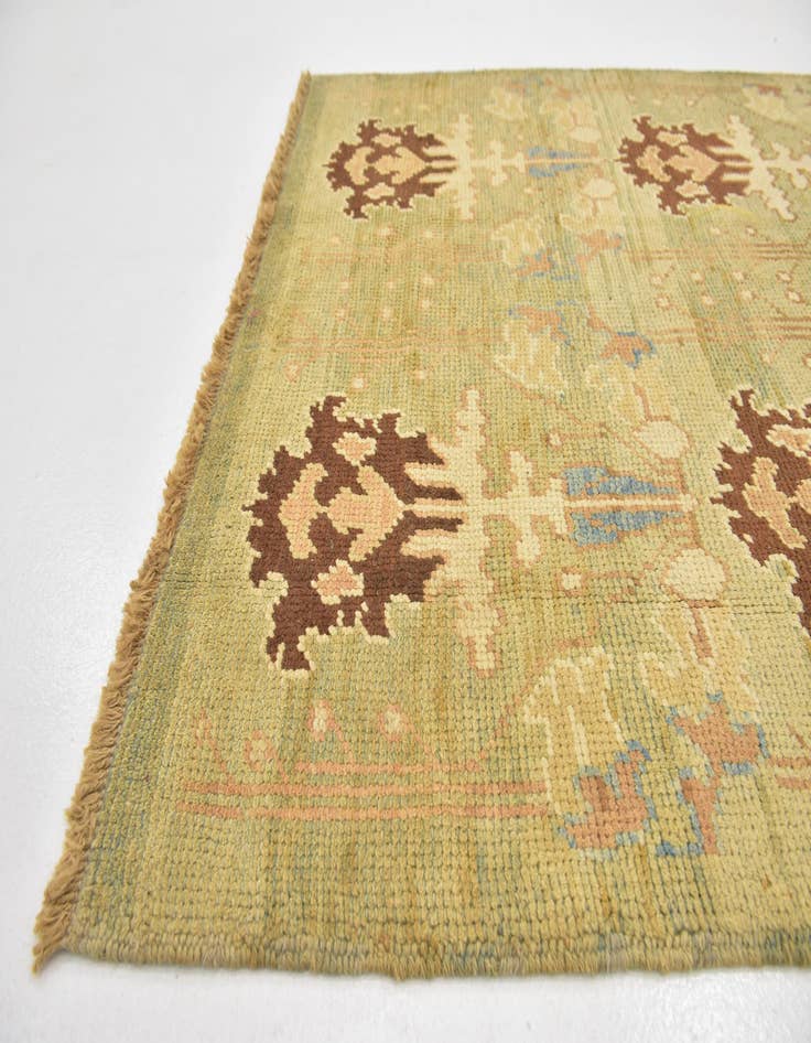 Detail image of  4' 4 x 7'  Hand Knotted Oushak Wool Rug