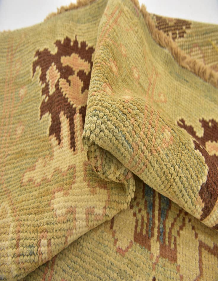 Detail image of  4' 4 x 7'  Hand Knotted Oushak Wool Rug