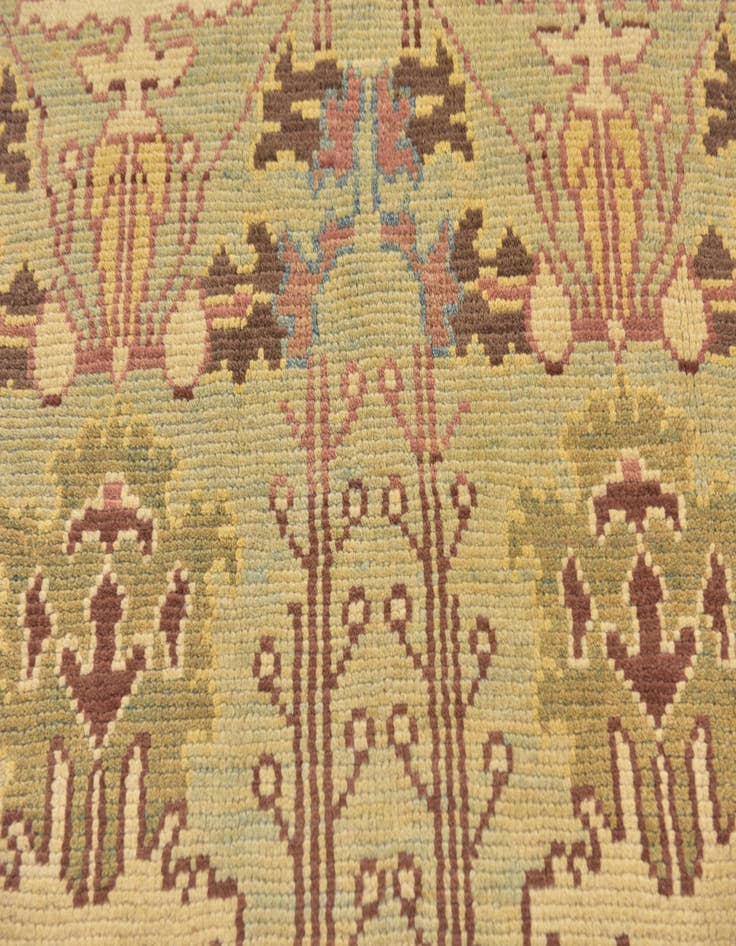 Detail image of  4' 2 x 7' 3  Hand Knotted Oushak Wool Rug