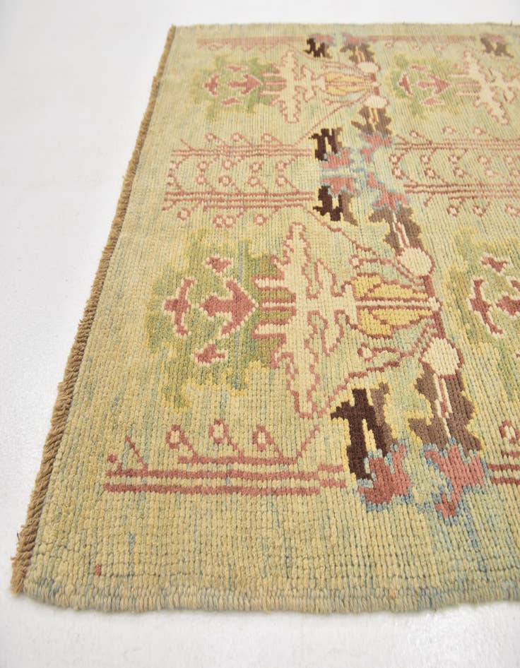 Detail image of  4' 2 x 7' 3  Hand Knotted Oushak Wool Rug