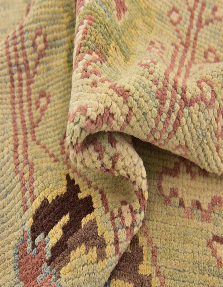 Detail image of  4' 2 x 7' 3  Hand Knotted Oushak Wool Rug