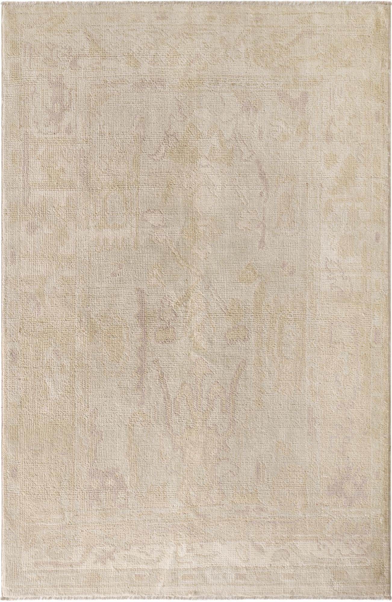  4' 1 x 6' 3  Hand Knotted Oushak Wool Rug