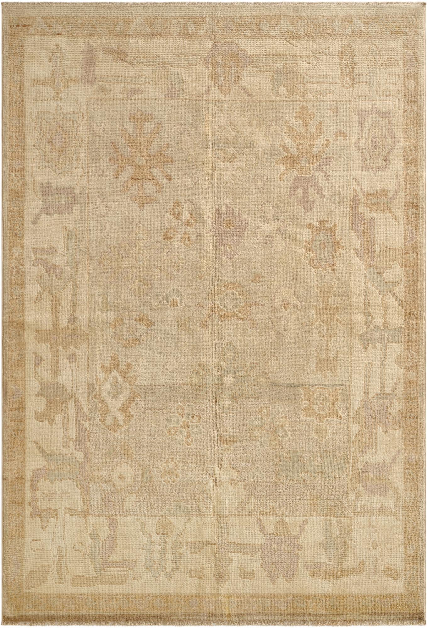  5' 3 x 7' 7  Hand Knotted Oushak Wool Rug