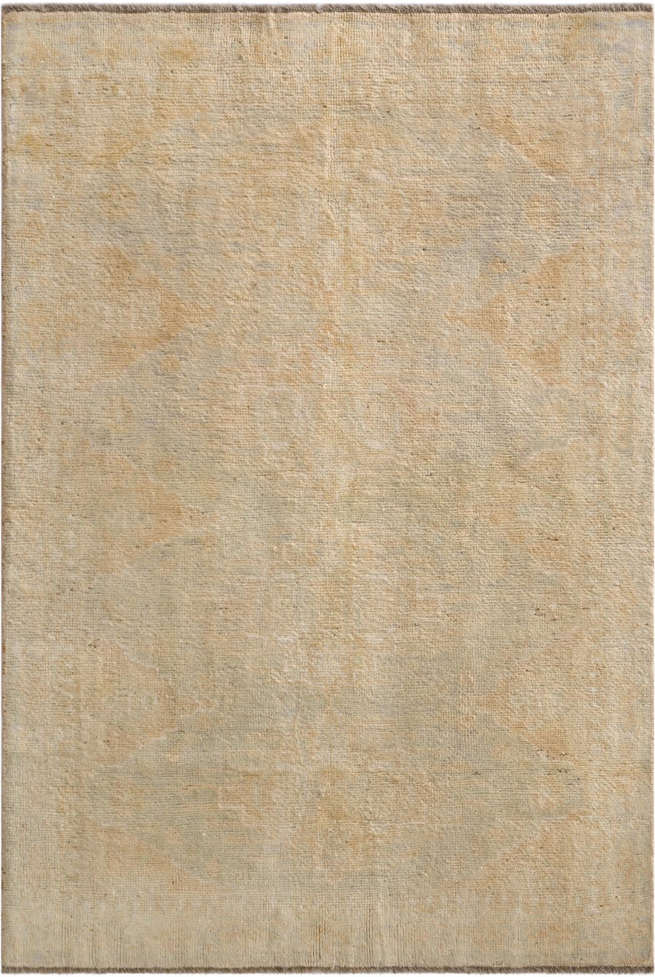  4' 2 x 6' 2  Hand Knotted Oushak Wool Rug