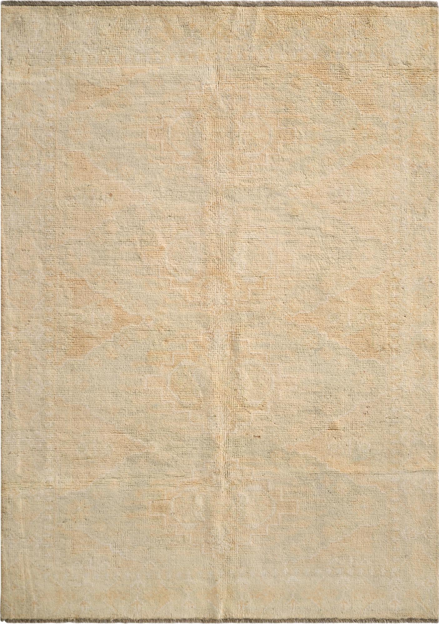  4' 2 x 5' 11  Hand Knotted Oushak Wool Rug