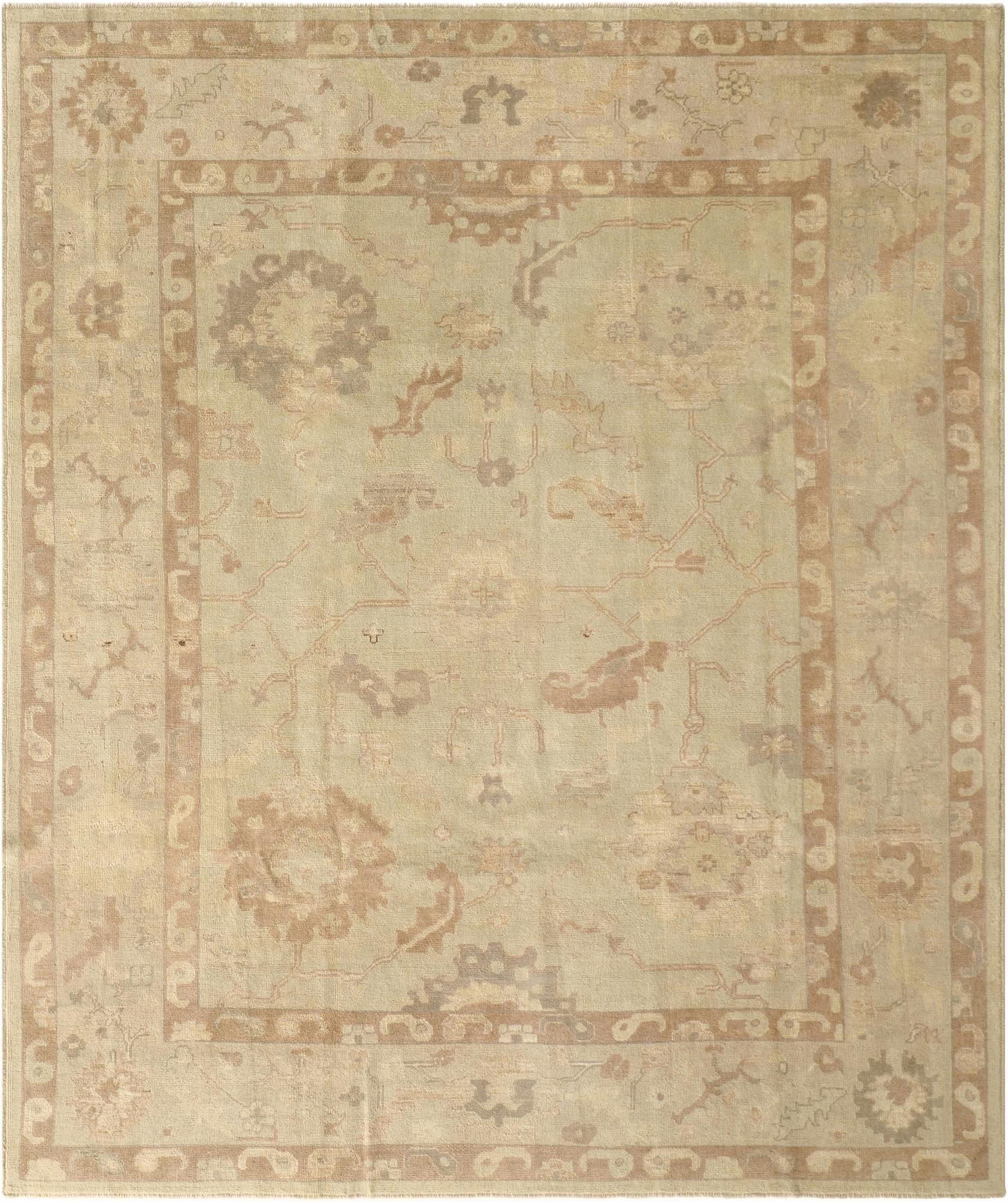 8' 3 x 9' 10 Hand Knotted Oushak Wool Rug