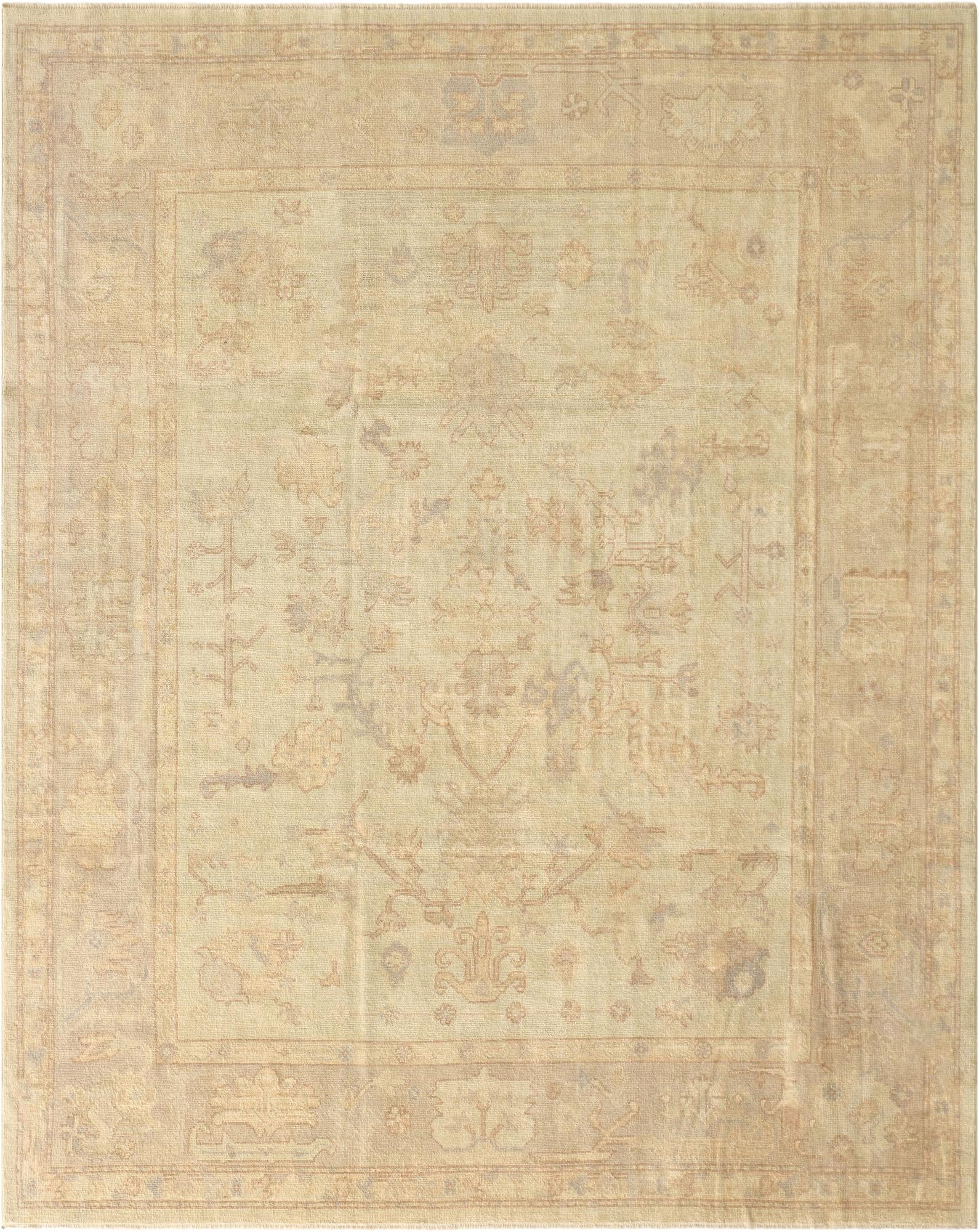 8' x 10' Hand Knotted Oushak Wool Rug