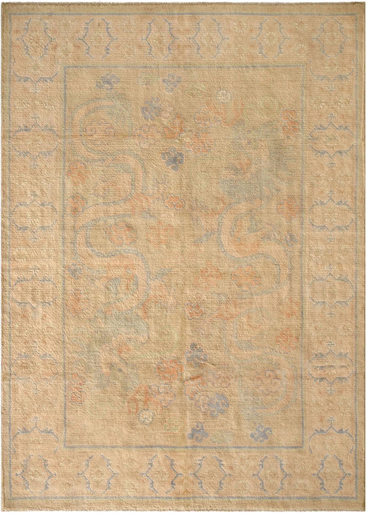  5' 10 x 7' 11  Hand Knotted Oushak Wool Rug