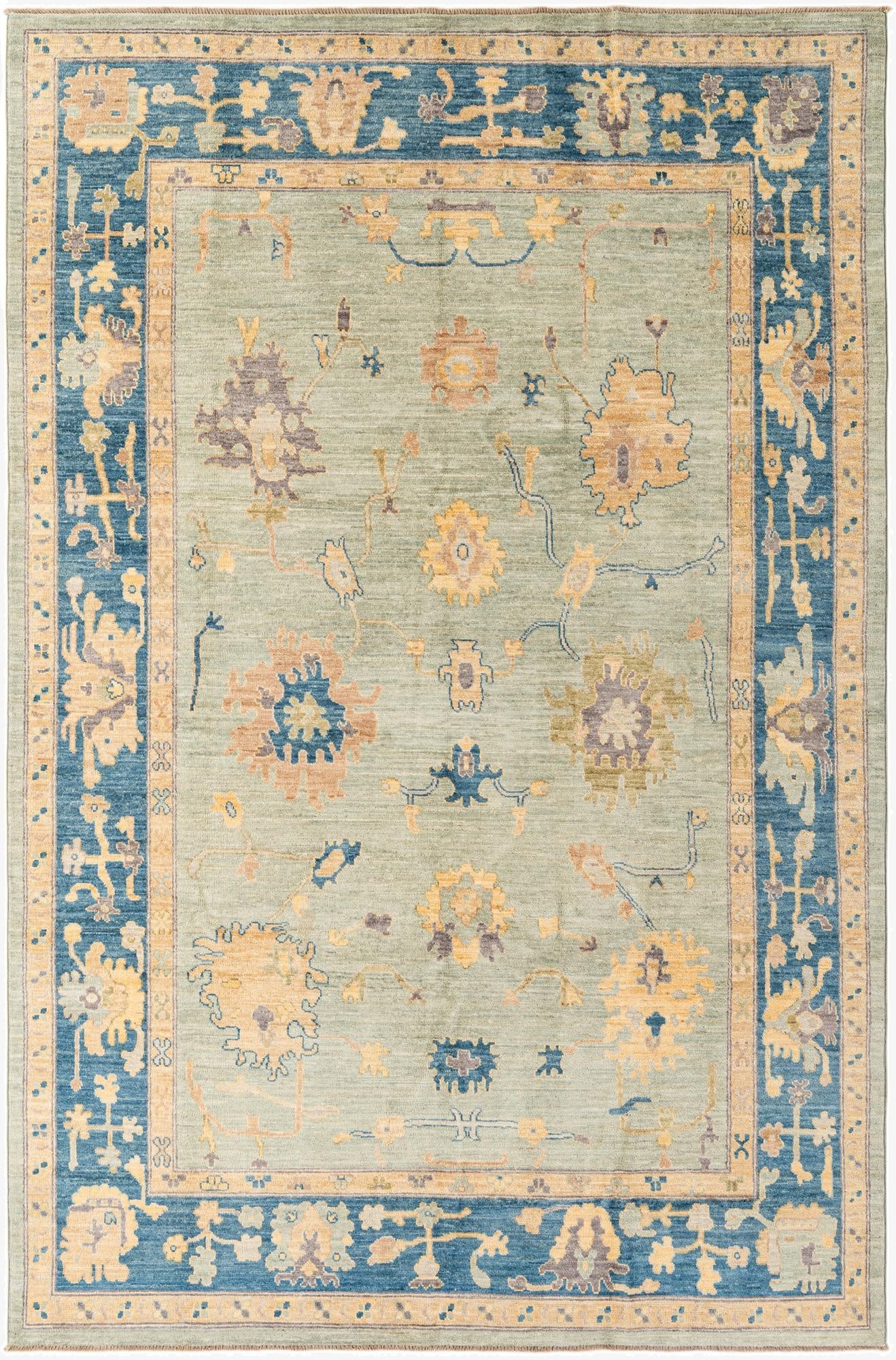  6' 6 x 9' 10  Hand Knotted Oushak Wool Rug