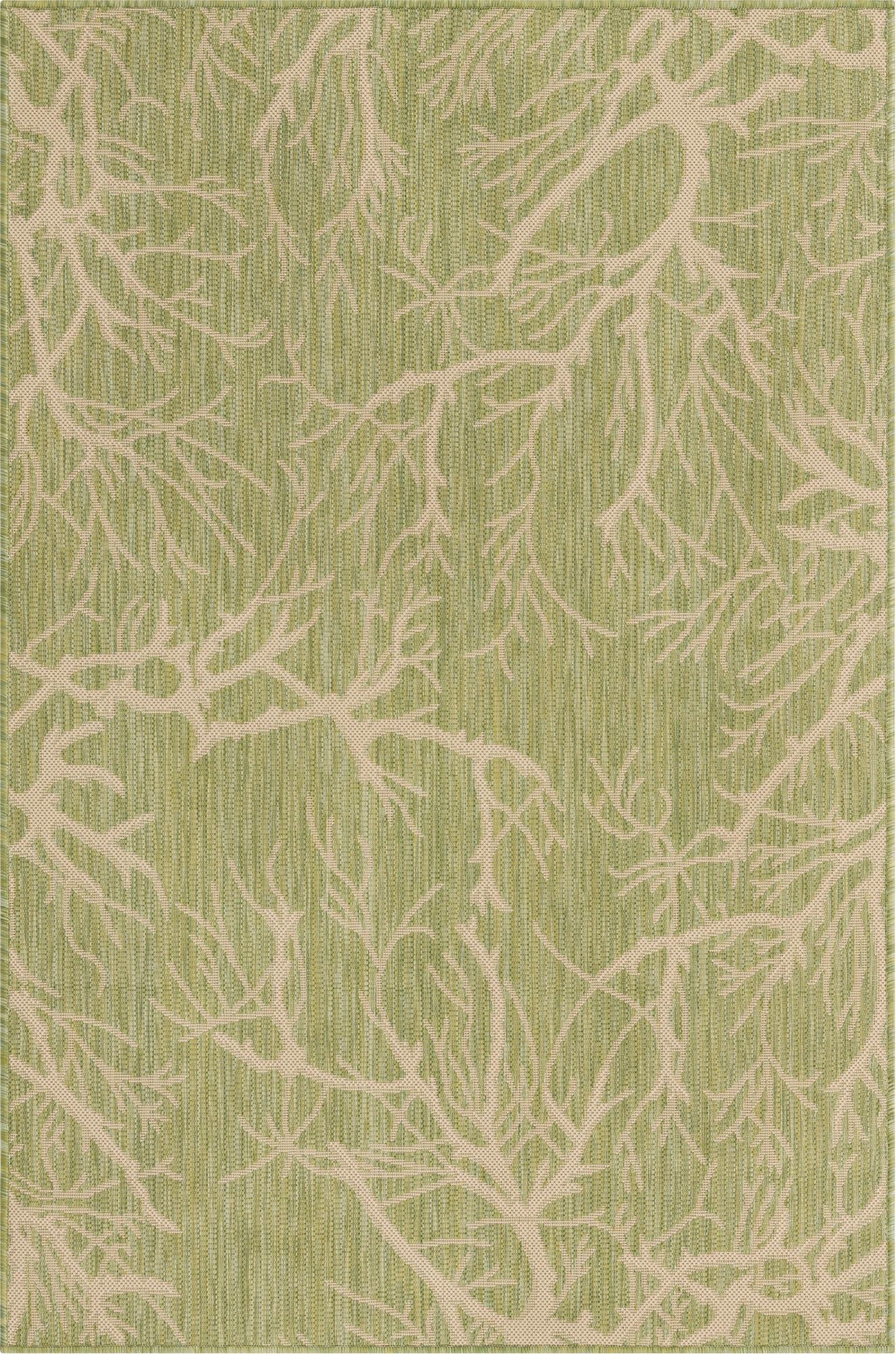  4' x 6'  Washable Botanical Indoor / Outdoor Rug