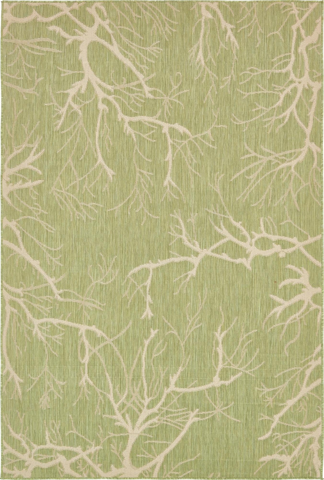  6' x 9'  Washable Botanical Indoor / Outdoor Rug