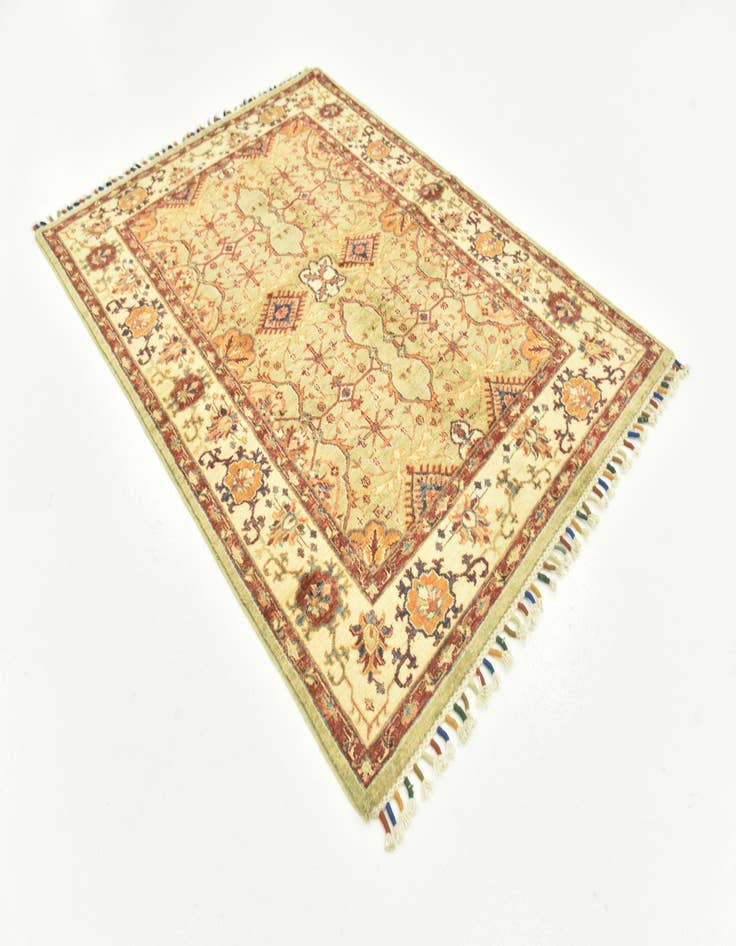 Detail image of  4' 2 x 5' 9  Hand Knotted Peshawar Ziegler Oriental Rug