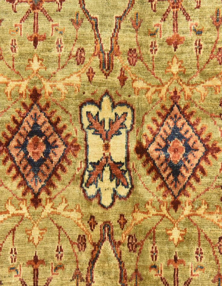 Detail image of  4' 2 x 5' 9  Hand Knotted Peshawar Ziegler Oriental Rug