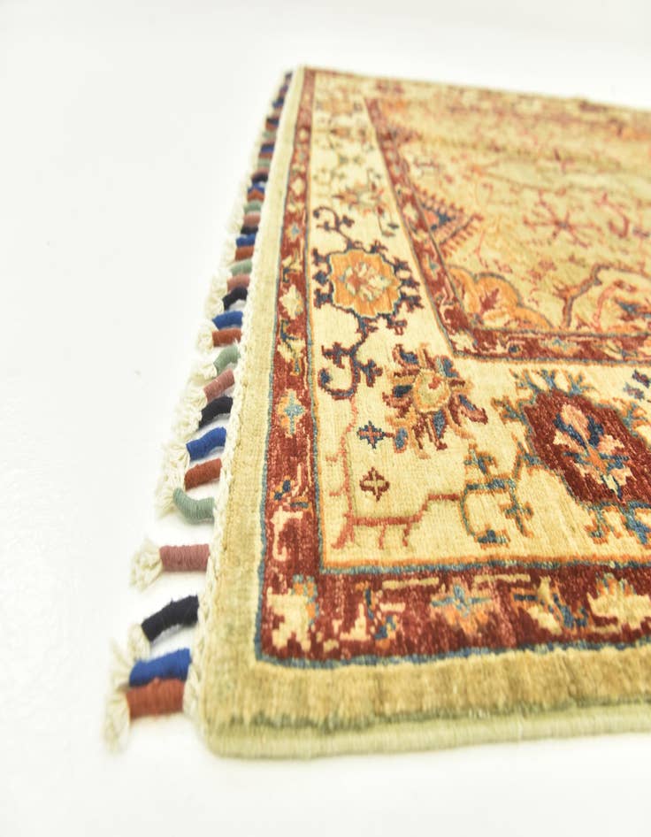 Detail image of  4' 2 x 5' 9  Hand Knotted Peshawar Ziegler Oriental Rug