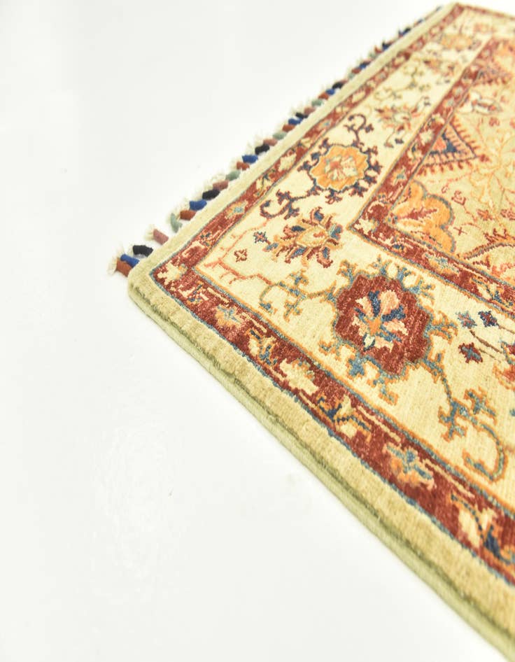 Detail image of  4' 2 x 5' 9  Hand Knotted Peshawar Ziegler Oriental Rug