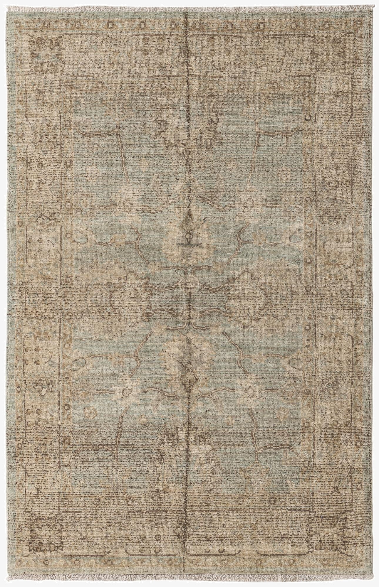  3' 10 x 6' 3  Hand Knotted Peshawar Ziegler Rug