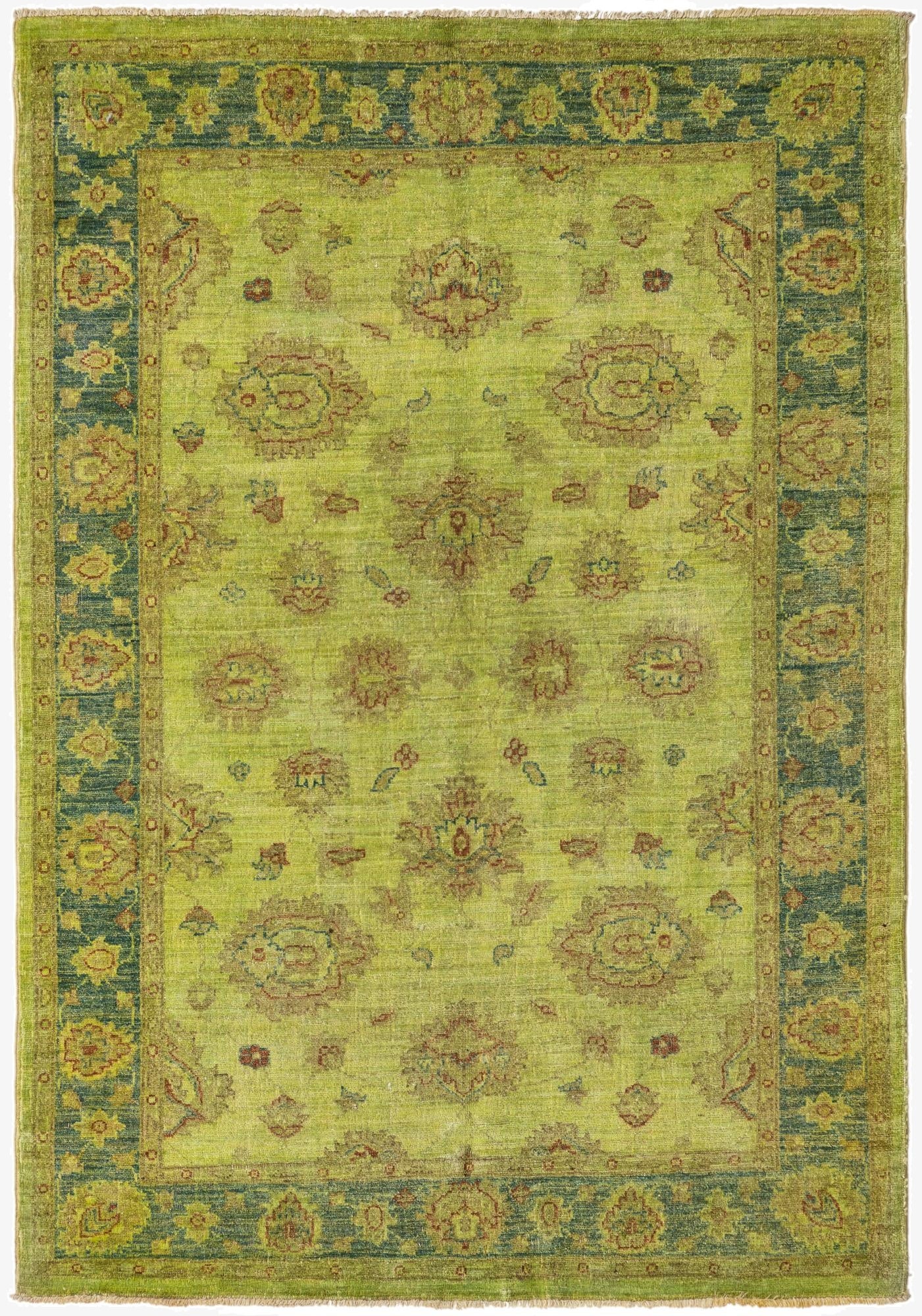  4' 1 x 5' 9  Hand Knotted Peshawar Ziegler Rug