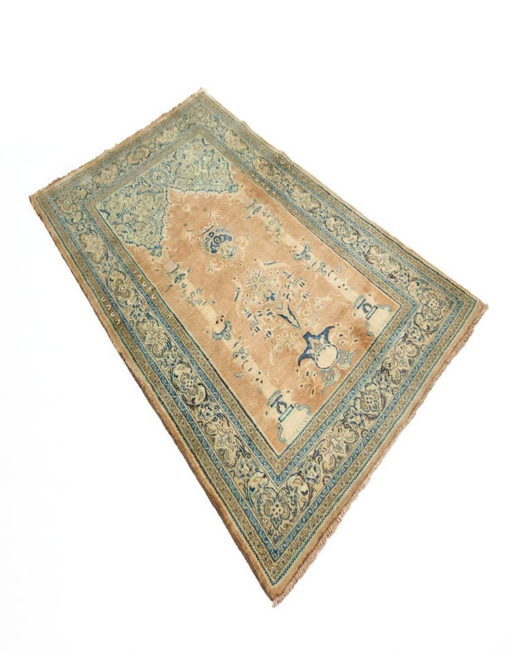 Detail image of  4' 2 x 6' 9  Hand Knotted Sarough Persian Wool Rug