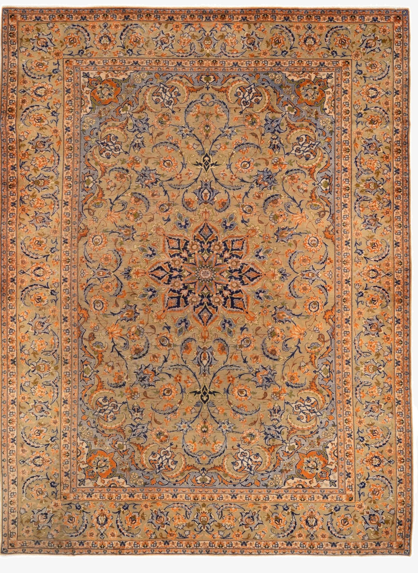  9' 7 x 13' 2  Hand Knotted Tabriz Persian Wool Rug