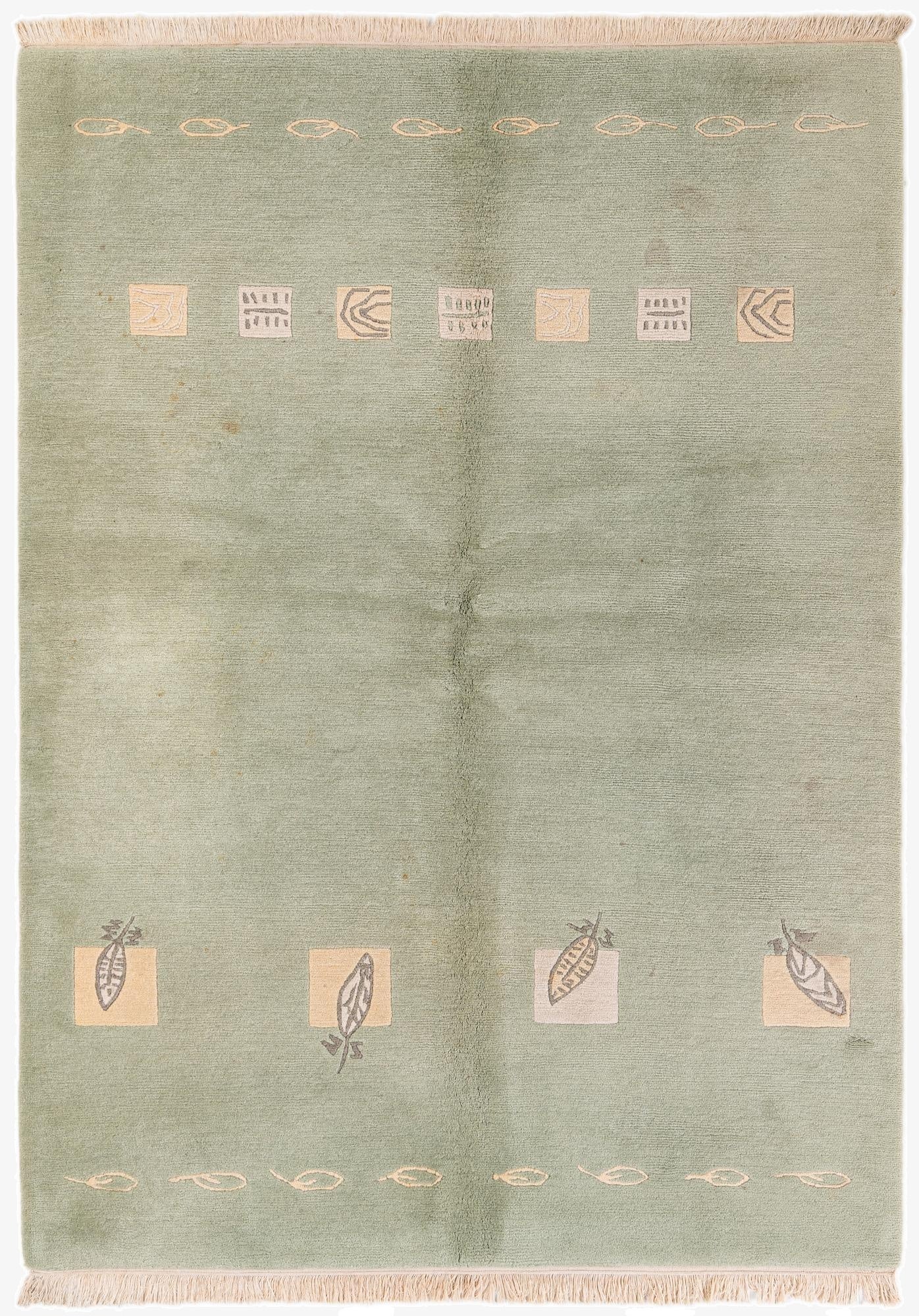  5' 9 x 7' 9  Hand Knotted Tibet Wool Rug