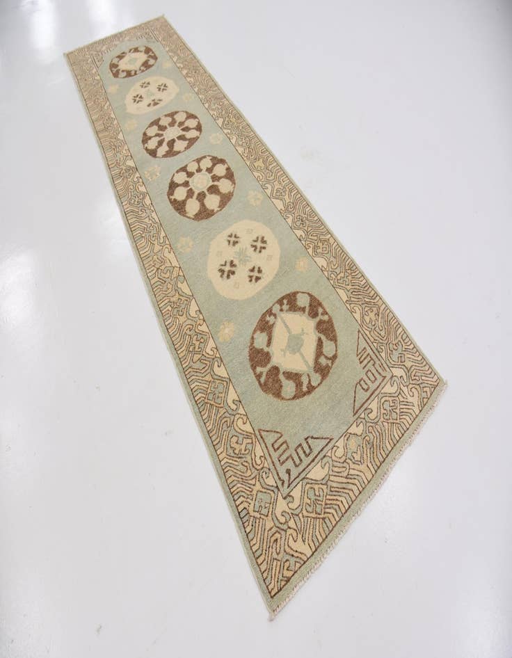 Detail image of  3' x 9' 5  Hand Knotted Khotan Ziegler Oriental Runner Rug