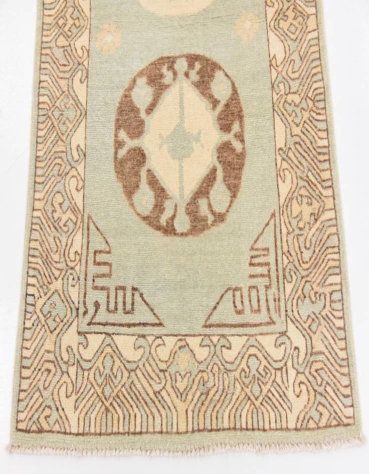 Detail image of  3' x 9' 5  Hand Knotted Khotan Ziegler Oriental Runner Rug