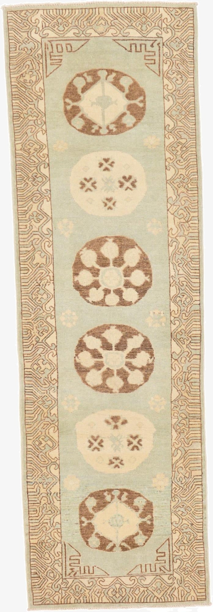  3' x 9' 5  Hand Knotted Khotan Ziegler Oriental Runner Rug