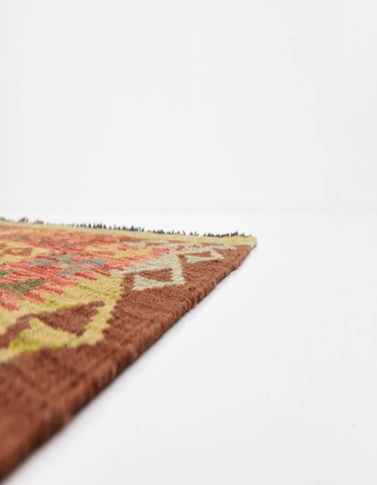 Detail image of  3' 2 x 6' 9  Hand Woven Kilim Maymana Wool Runner Rug