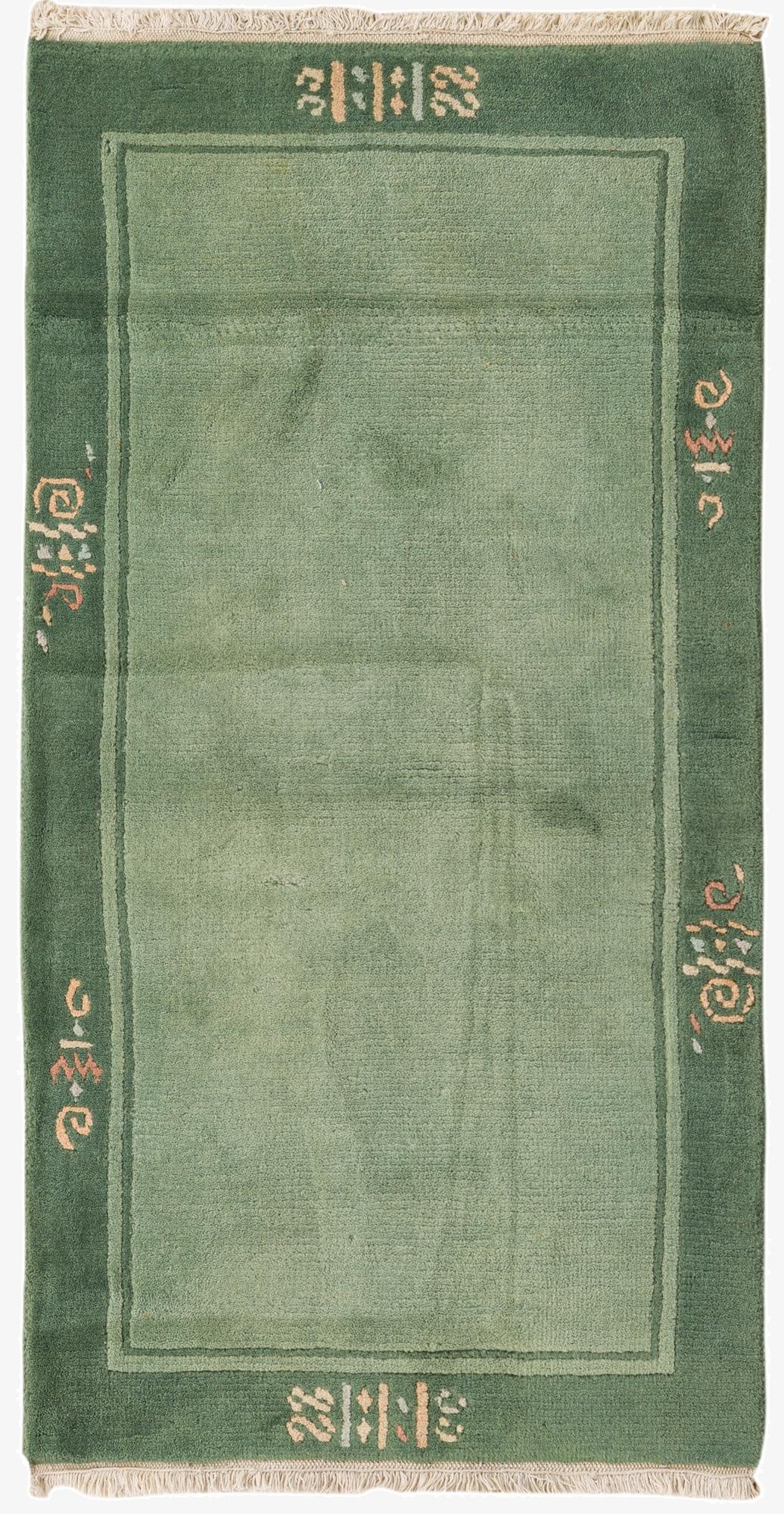  2' 4 x 4' 7  Hand Knotted Nepal Wool Runner Rug