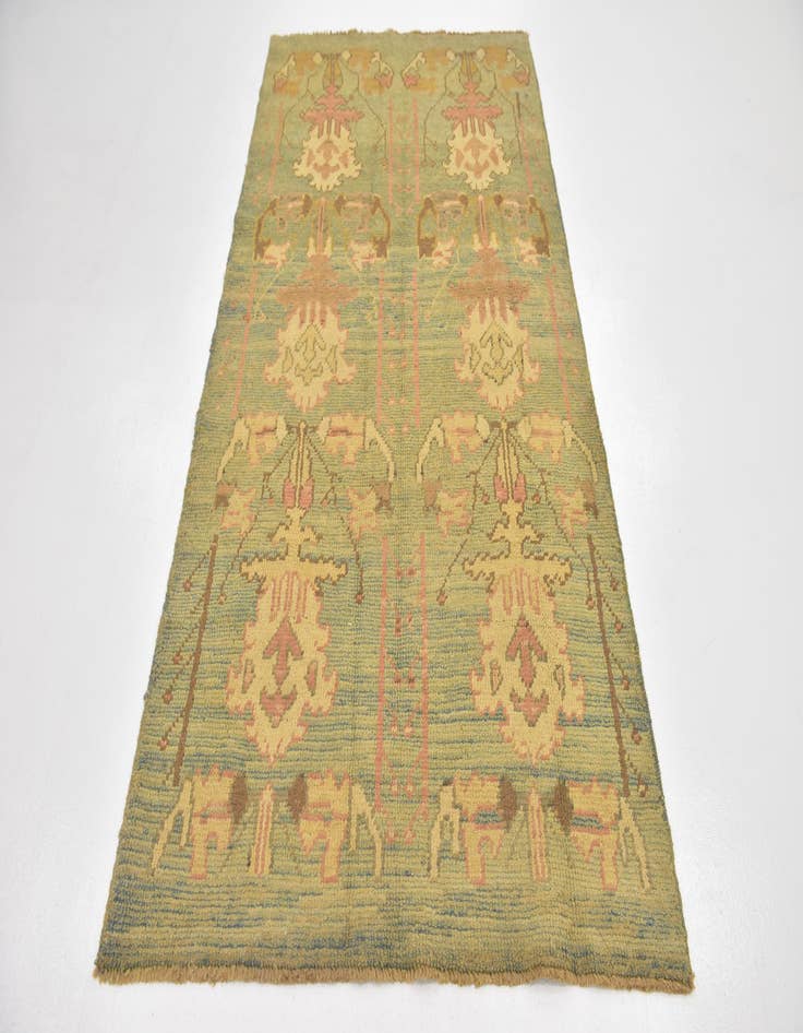 Detail image of  4' 3 x 8' 2  Hand Knotted Oushak Wool Runner Rug