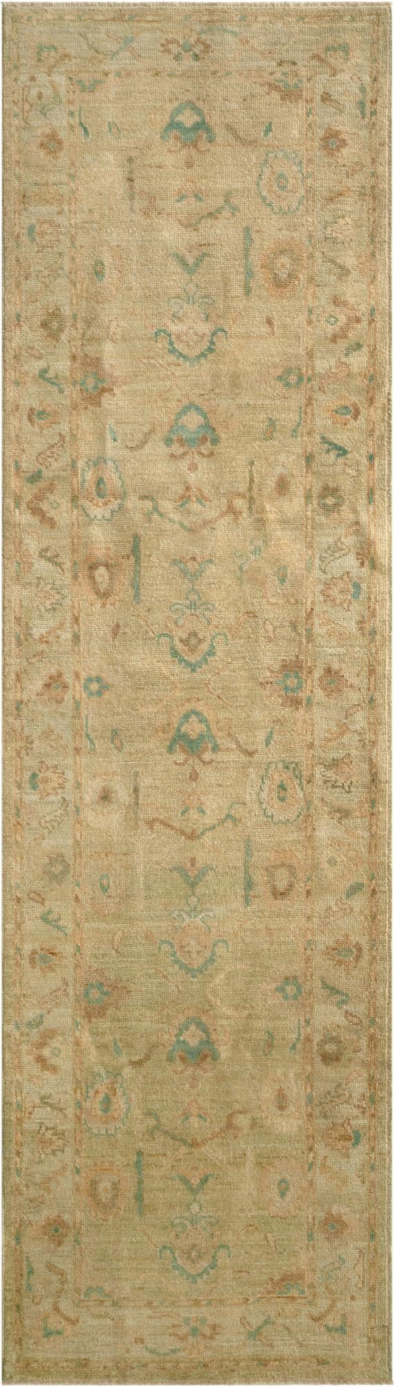  2' 10 x 9' 9  Hand Knotted Oushak Wool Runner Rug