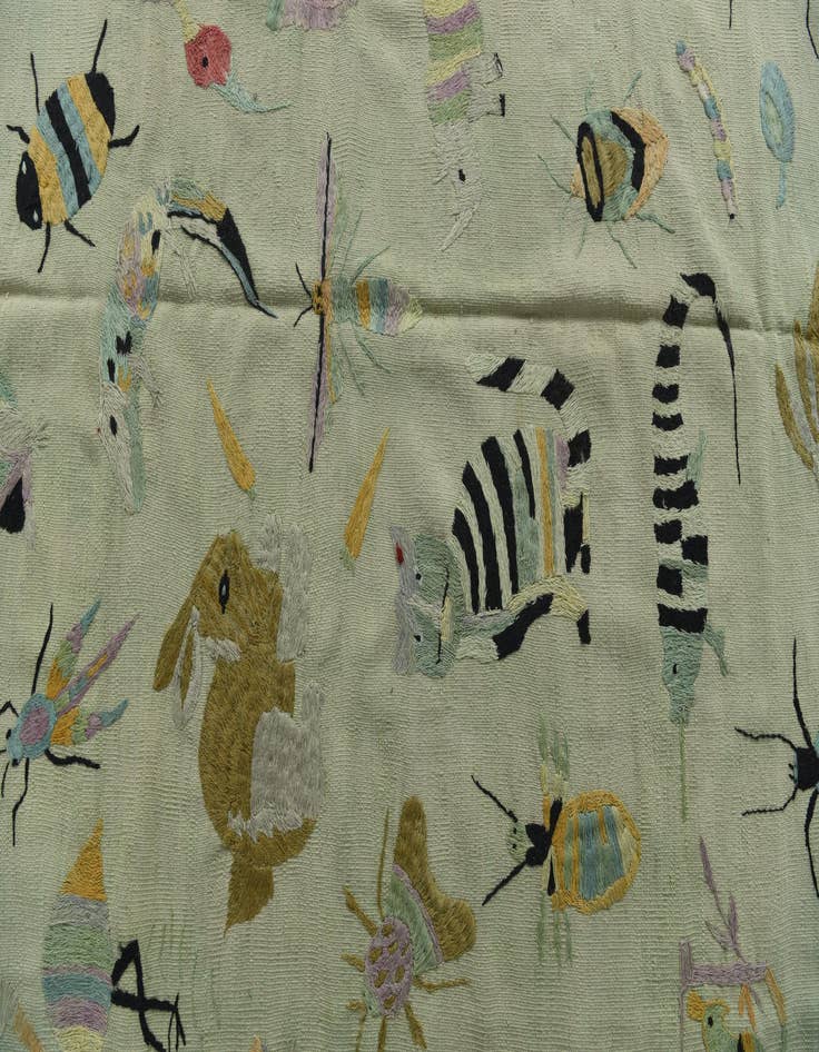 Detail image of  8' 2 x 8' 10  Hand Woven Kilim Suzani Wool Square Rug