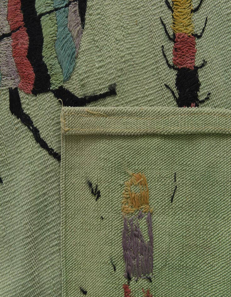 Detail image of  8' 2 x 8' 10  Hand Woven Kilim Suzani Wool Square Rug