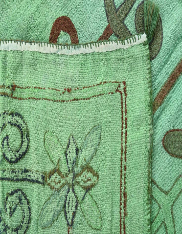 Detail image of  5' 4 x 6'  Hand Woven Kilim Suzani Wool Square Rug