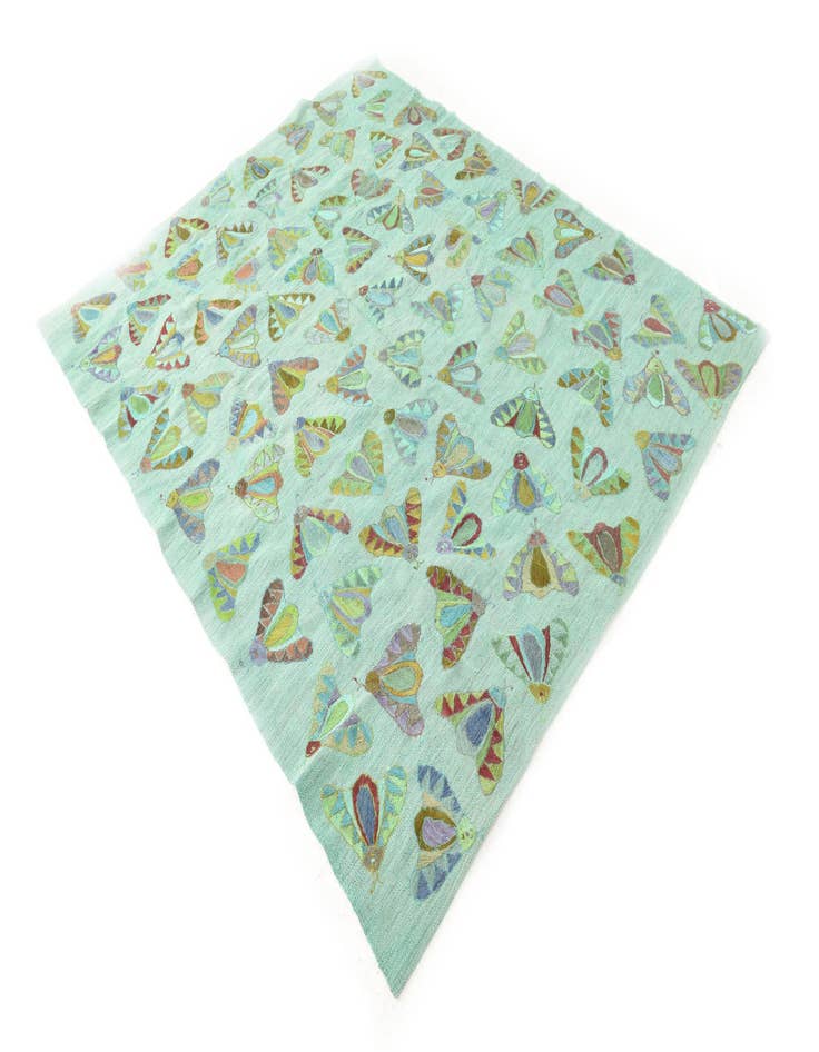 Detail image of  5' 7 x 6' 10  Hand Woven Kilim Suzani Wool Square Rug