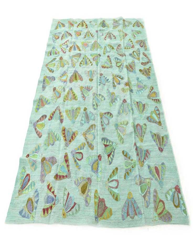 Detail image of  5' 7 x 6' 10  Hand Woven Kilim Suzani Wool Square Rug