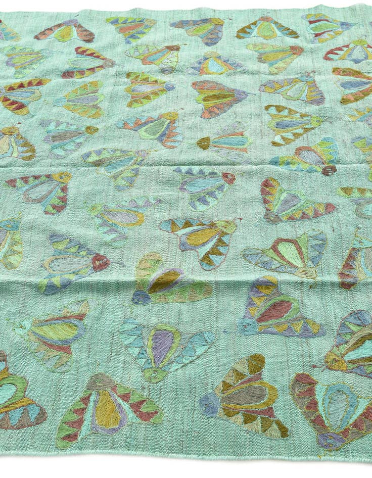 Detail image of  5' 7 x 6' 10  Hand Woven Kilim Suzani Wool Square Rug