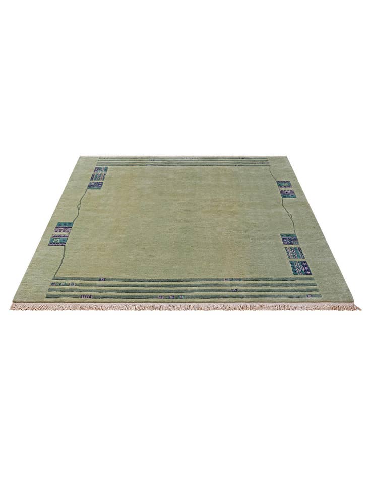 Detail image of  6' 9 x 6' 10  Hand Knotted Nepal Wool Square Rug