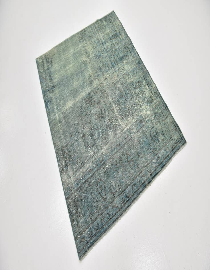 Detail image of  4' x 4' 10  Hand Knotted Ultra Vintage Persian Wool Square Rug