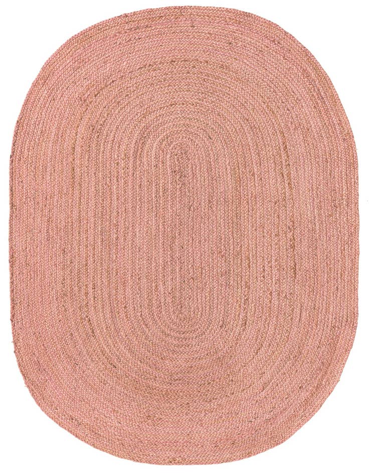 Detail image of  5' 1 x 8'  Hand Braided Jute Oval Rug