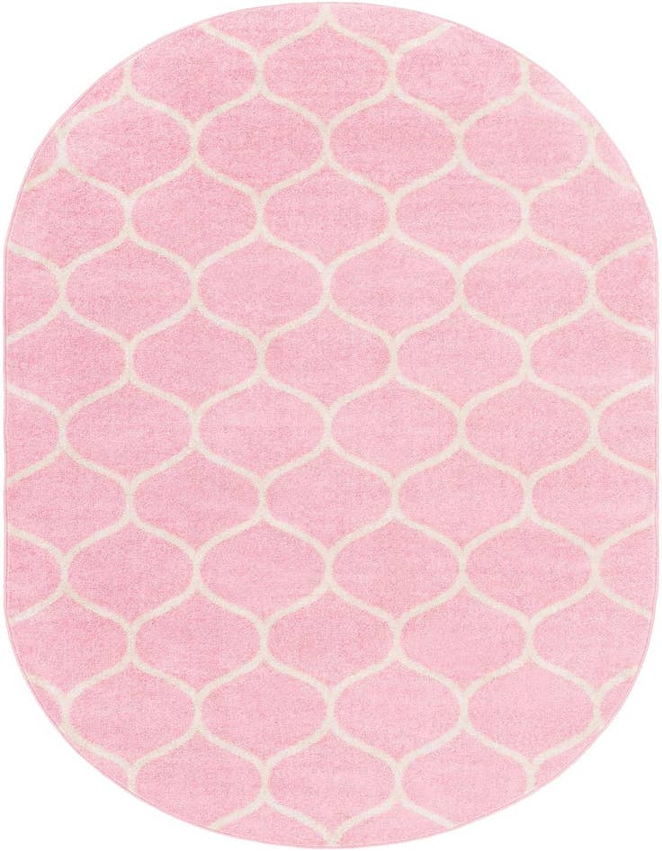 Detail image of  3' x 5' 3 Lattice Frieze Oval Rug