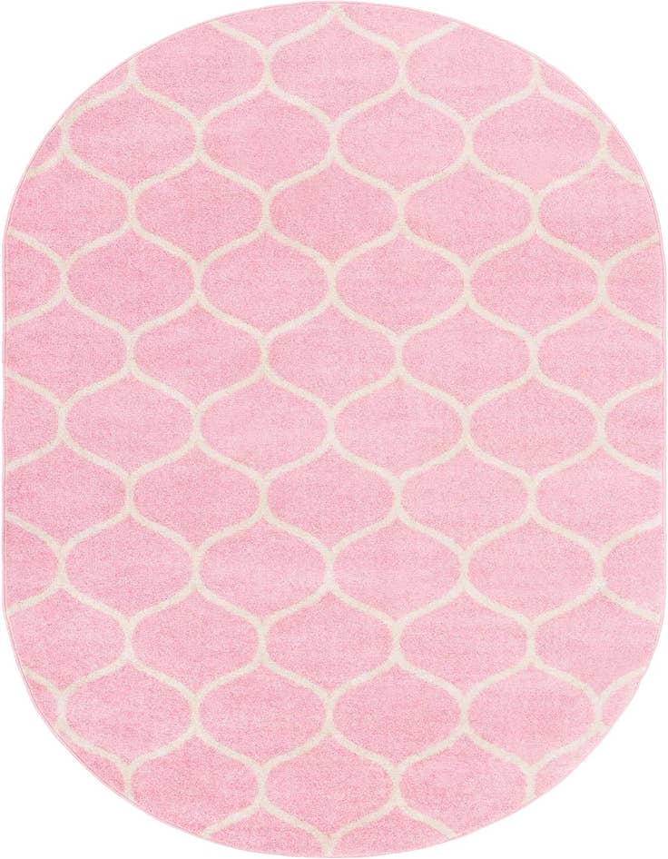 Detail image of  7' 10 x 10' Lattice Frieze Oval Rug